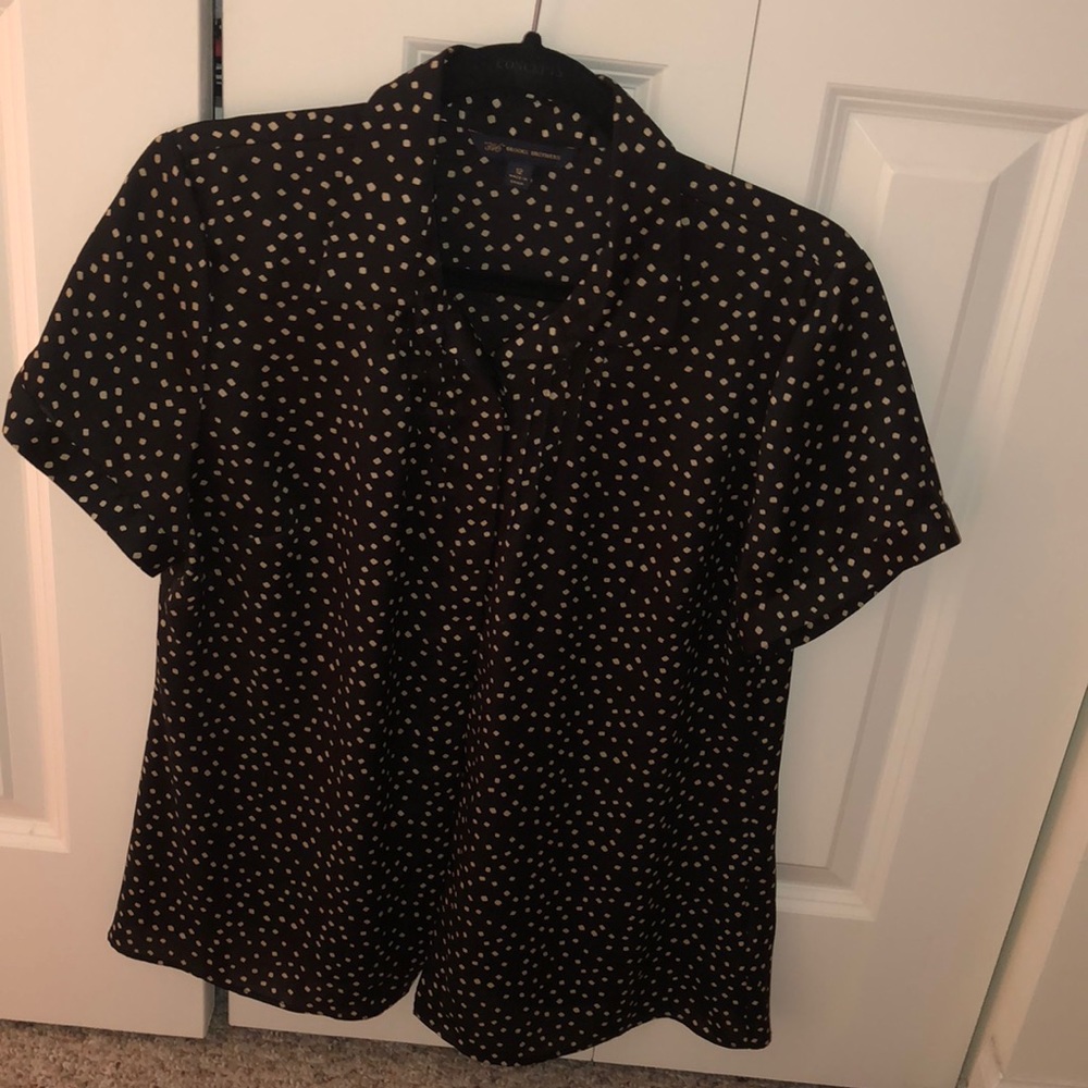 Brooks Brothers Blouse - Black w/ Cream Pattern